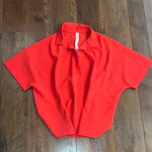 lululemon athletica Full Day Ahead short sleeve Carnation Red Blouse